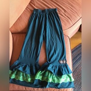 Matilda Jane Character Counts Ruffled Tiered Pants - Kids Green Size 12